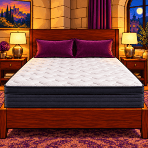 Sleepy Joe's Avalon Medium mattress in a vivid premium Avalon bedroom