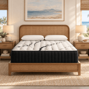 Sleepy Joe's Catalina Firm mattress in an upscale coastal resort bedroom