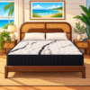 Sleepy Joe's Catalina Medium mattress in a bright upscale coastal resort bedroom